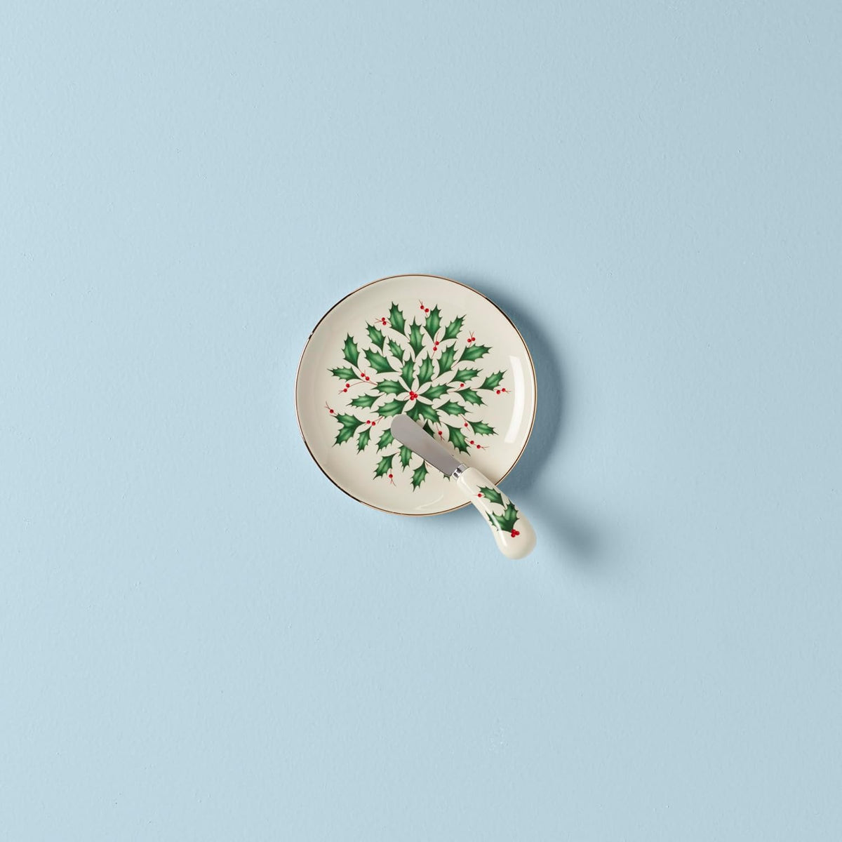 Hosting the Holidays Christmas Cheese Plate and Knife Set