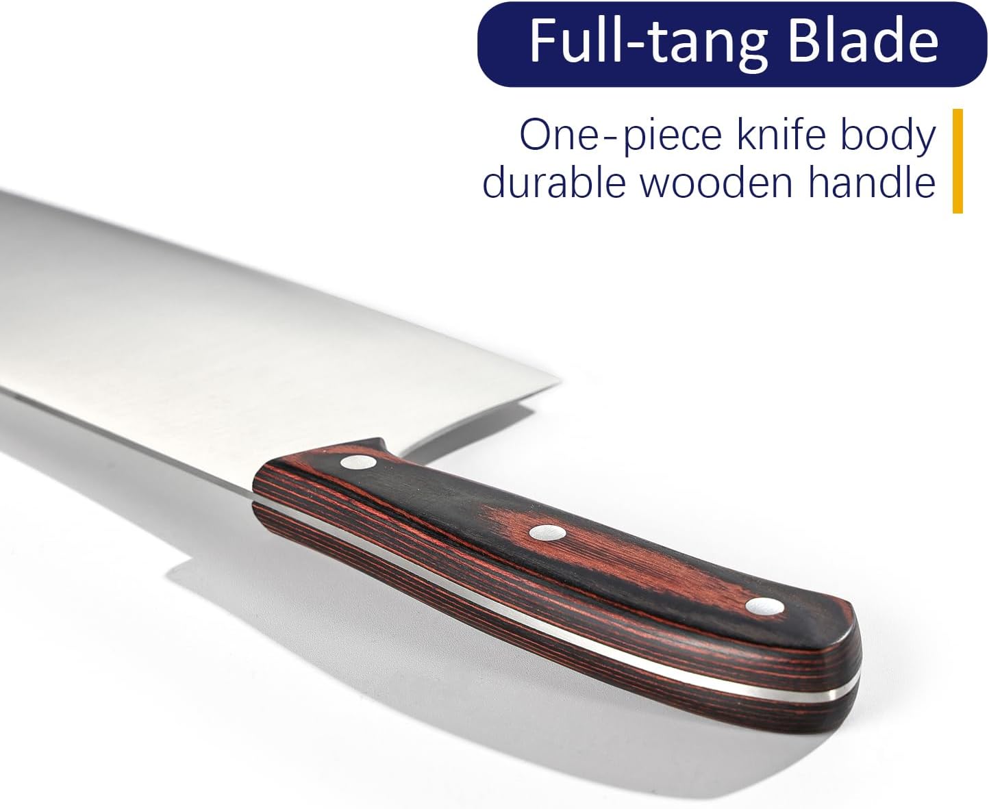 Meat Knife 7 Inch - High Carbon Stainless Steel Meat Cleaver & Slicer - Razor Sharp Kitchen Chopper with Ergonomic Wooden Handle
