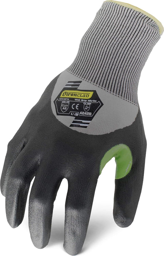 Ironclad Command Touchscreen Knit Foam Nitrile Glove; Touchscreen Infused Palm, A2 Cut Resistant, Foam Nitrile Palm Coating, Sized XS, S, M, L, XL, XXL