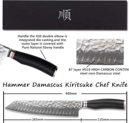 10" Kiritsuke Chef Knife - Damascus Slicer