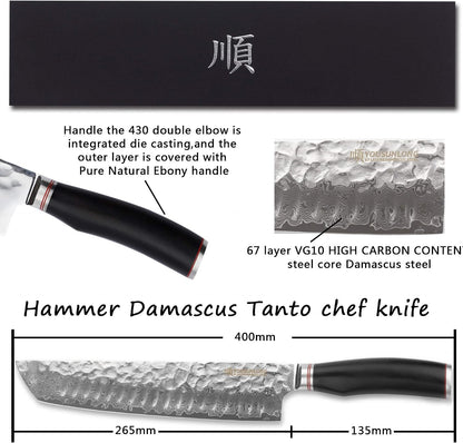 10" Kiritsuke Chef Knife - Damascus Slicer