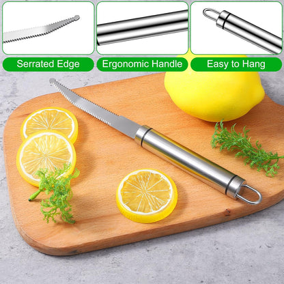 2PCS Grapefruit Knife Stainless Steel Curved Serrated Blade, Versatile Fruit Cutter, Kitchen Tool for Grapefruits, Oranges, Lemons, Citrus, Kiwi, Citrus Fruit