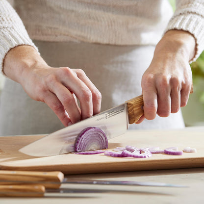 Parallele Trio Set of 3 Kitchen Knives - Chef, Carving, Paring Knife Trio Box Set, High Carbon Stainless Steel Blades, Sustainably Sourced Wood Handles, Made in France (Olivewood)