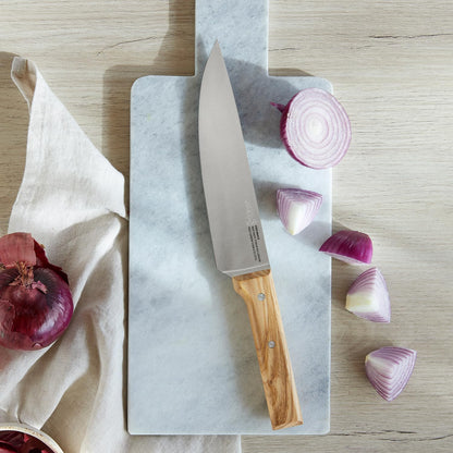 Parallele Trio Set of 3 Kitchen Knives - Chef, Carving, Paring Knife Trio Box Set, High Carbon Stainless Steel Blades, Sustainably Sourced Wood Handles, Made in France (Olivewood)