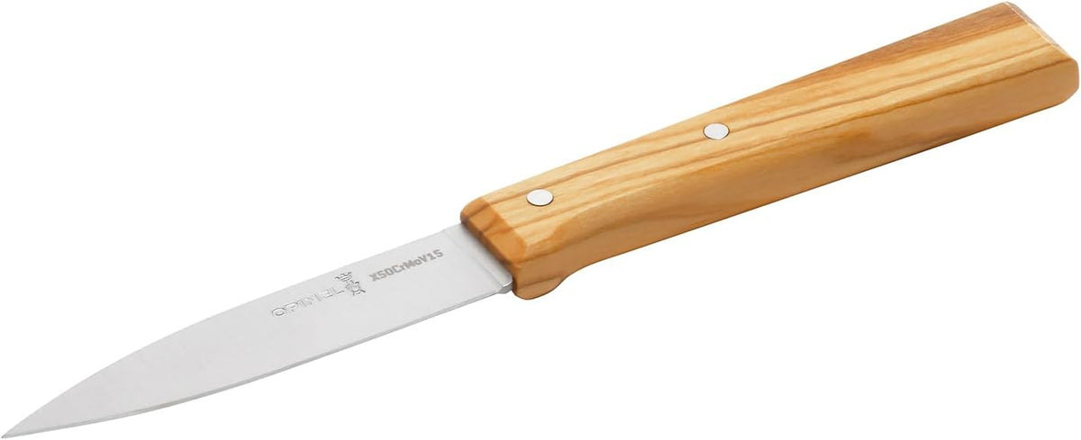 Parallele Trio Set of 3 Kitchen Knives - Chef, Carving, Paring Knife Trio Box Set, High Carbon Stainless Steel Blades, Sustainably Sourced Wood Handles, Made in France (Olivewood)