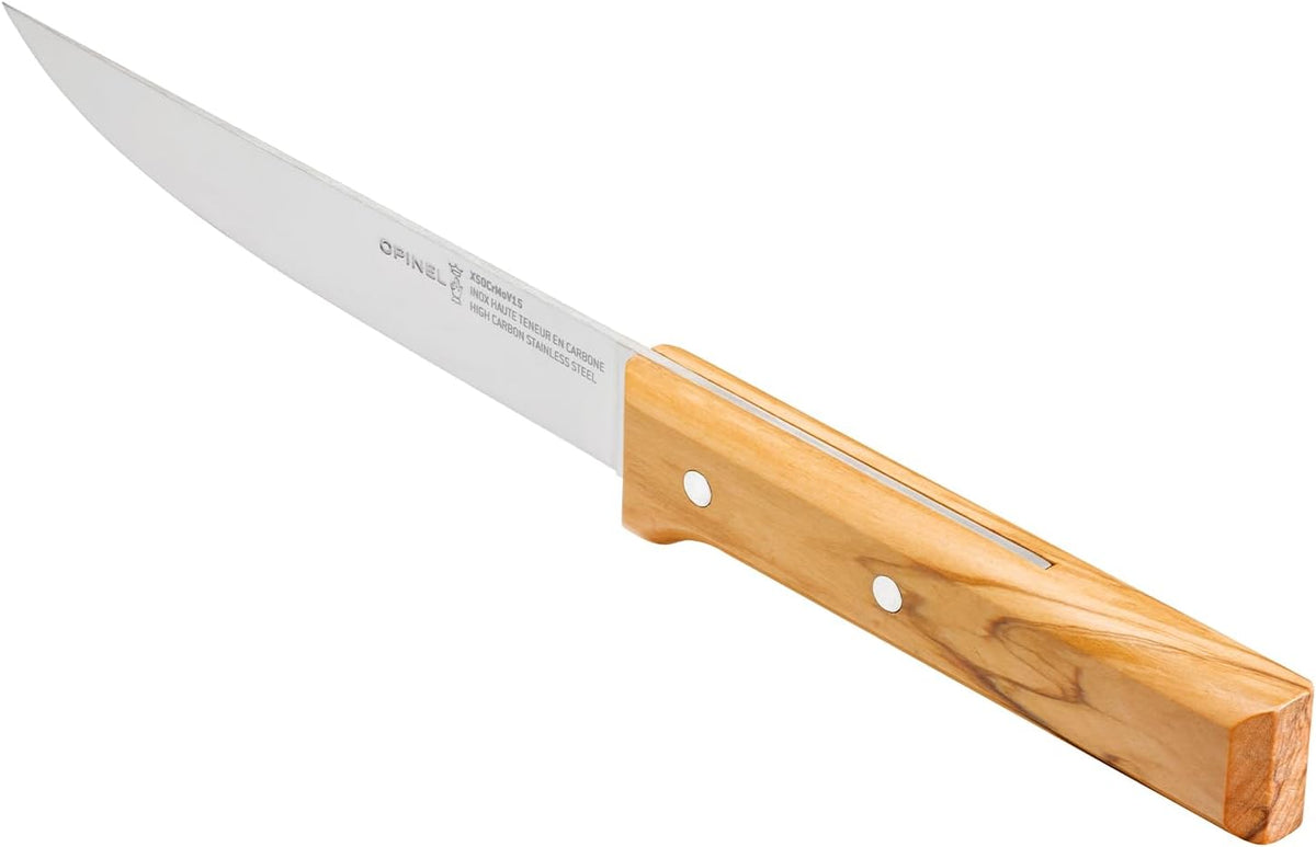 Parallele Trio Set of 3 Kitchen Knives - Chef, Carving, Paring Knife Trio Box Set, High Carbon Stainless Steel Blades, Sustainably Sourced Wood Handles, Made in France (Olivewood)