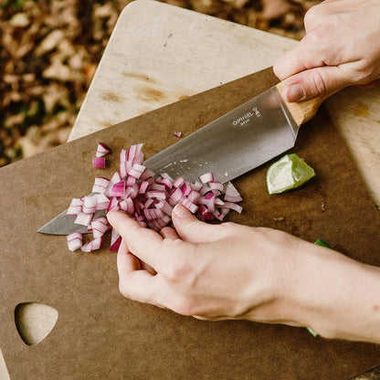 Parallele Trio Set of 3 Kitchen Knives - Chef, Carving, Paring Knife Trio Box Set, High Carbon Stainless Steel Blades, Sustainably Sourced Wood Handles, Made in France (Olivewood)