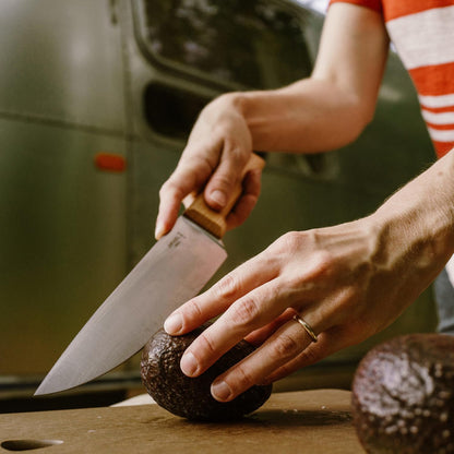 Parallele Trio Set of 3 Kitchen Knives - Chef, Carving, Paring Knife Trio Box Set, High Carbon Stainless Steel Blades, Sustainably Sourced Wood Handles, Made in France (Olivewood)