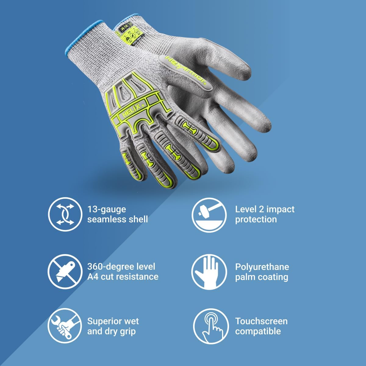 General-Purpose | Abrasion and Cut-Resistant | Breathable | Safety Work Gloves | Helix Series