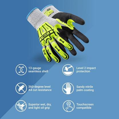 General-Purpose | Abrasion and Cut-Resistant | Breathable | Safety Work Gloves | Helix Series