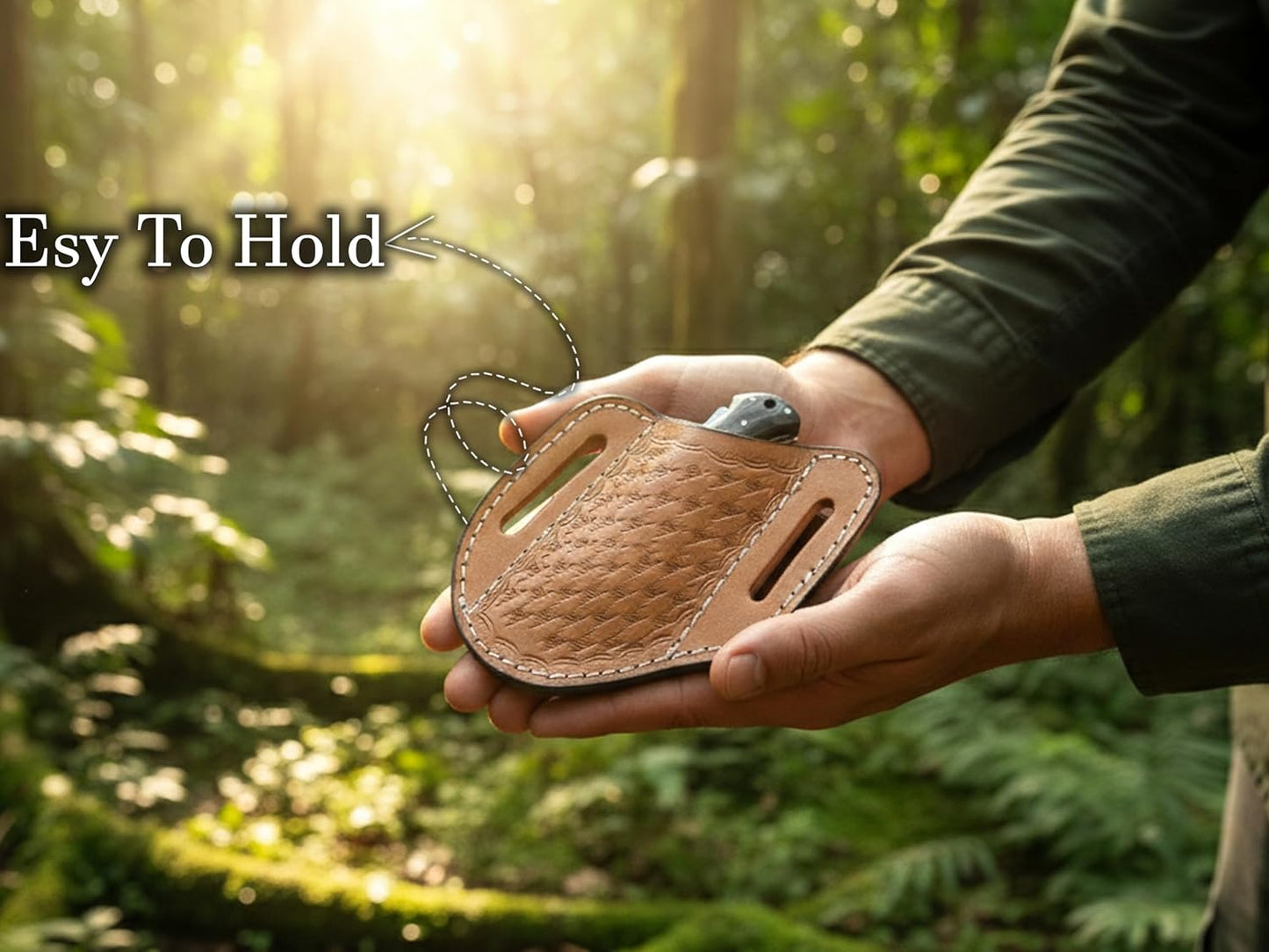 Handmade Leather Knife Sheath for Belt– EDC Belt Holster for Folding Knife | Compact EDC Belt Holster, Trapper Knife Sheath, For Pocket Knife Trapper Knife Sheath, Sheath for Pocket Knife
