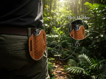 Handmade Leather Knife Sheath for Belt– EDC Belt Holster for Folding Knife | Compact EDC Belt Holster, Trapper Knife Sheath, For Pocket Knife Trapper Knife Sheath, Sheath for Pocket Knife