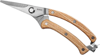 Garden Shears Set of 2, Includes 1 Bypass Pruning Shears and 1 Straight Blade Garden Scissors, Sharp, Lightweight