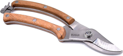 Garden Shears Set of 2, Includes 1 Bypass Pruning Shears and 1 Straight Blade Garden Scissors, Sharp, Lightweight