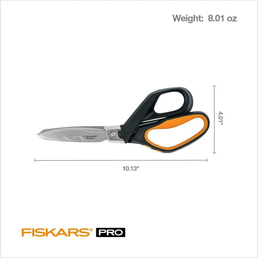 Pro 10" PowerArc Shop Shears, Heavy Duty Serrated Utility Scissors