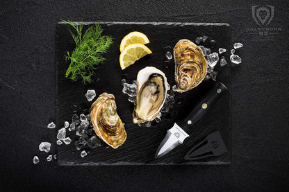 Professional Oyster Knife - 3.5 inch - Shogun Series Elite - Clam and Shellfish Shucking Knife - Japanese AUS-10V Super Steel - G10 Handle - Cooking Fish Kitchen Knife - Sheath Included