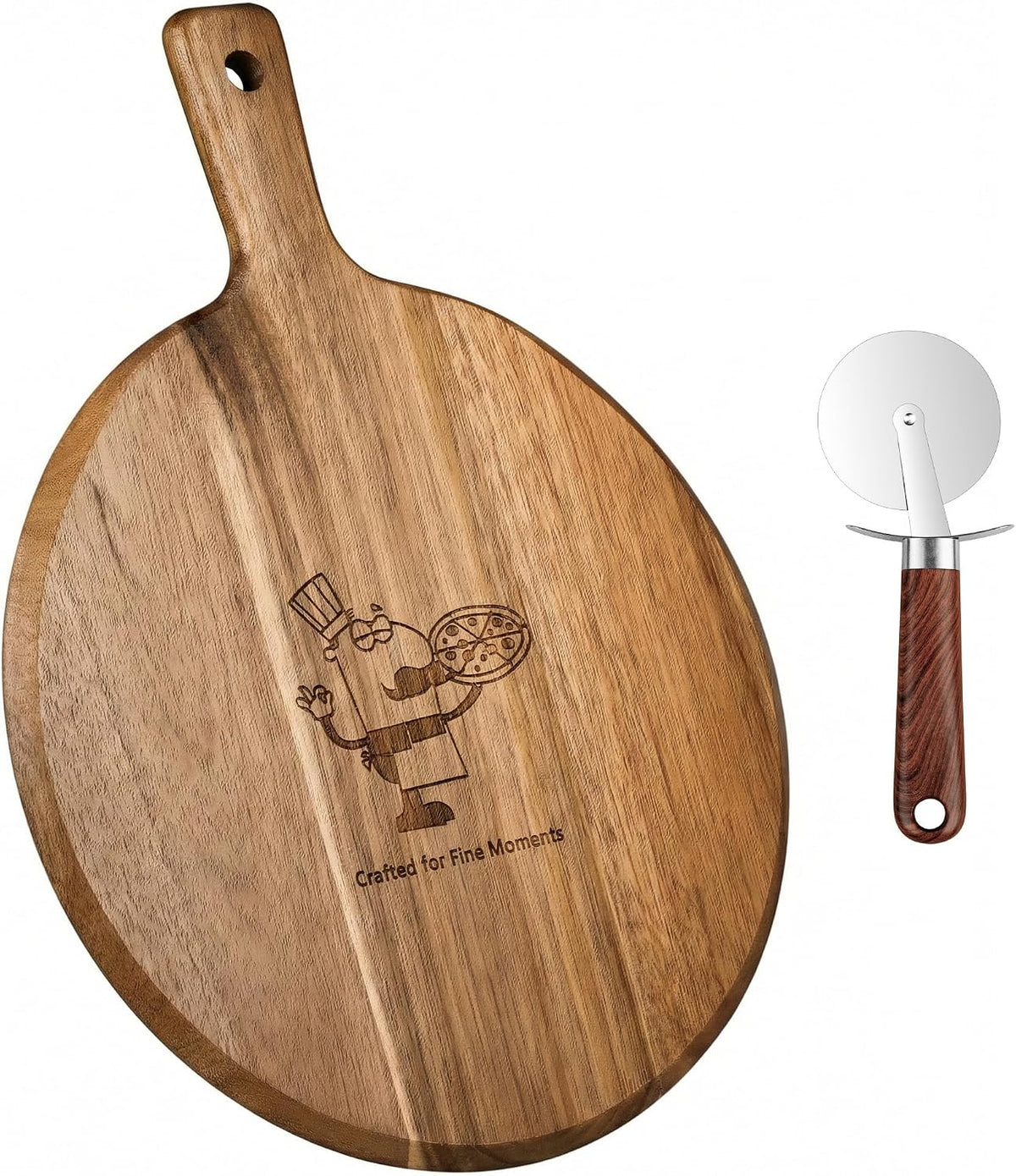 Charcuterie & Cheese Board Set, 9-Piece, 15.7", Acacia Wood