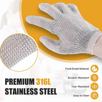Cut Resistant Glove Cut Resistant Stainless Steel Metal Mesh Chainmail Glove for Meat CuttingOyster Shucking