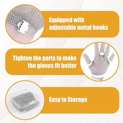 Cut Resistant Glove Cut Resistant Stainless Steel Metal Mesh Chainmail Glove for Meat CuttingOyster Shucking