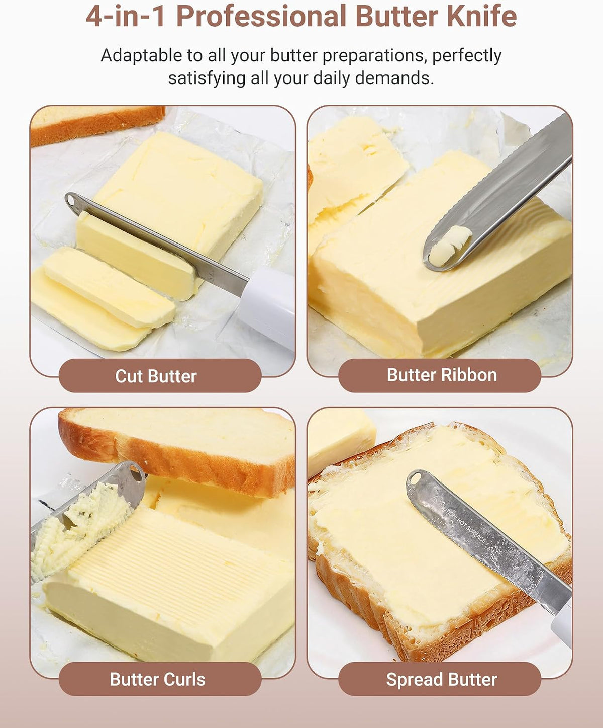 Heated Butter Knife, Electric Cold Butter Spreader with 2 Heat Mode | Fast Warming Without Tearing Toast, Cordless Rechargeable Butter Knife for Hard Butter Cheese Honey Jam and Peanut Butter