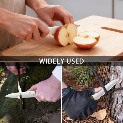 Compact Fixed Blade Knife, 3.9" Blade Camping Knife with Adjustable Kydex Sheath and Clip, Small fixed blade knives Stainless Steel and G10 Handle for Outdoor Survival, Camping, Hiking(Coyote Brown)