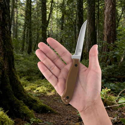 Compact Fixed Blade Knife, 3.9" Blade Camping Knife with Adjustable Kydex Sheath and Clip, Small fixed blade knives Stainless Steel and G10 Handle for Outdoor Survival, Camping, Hiking(Coyote Brown)