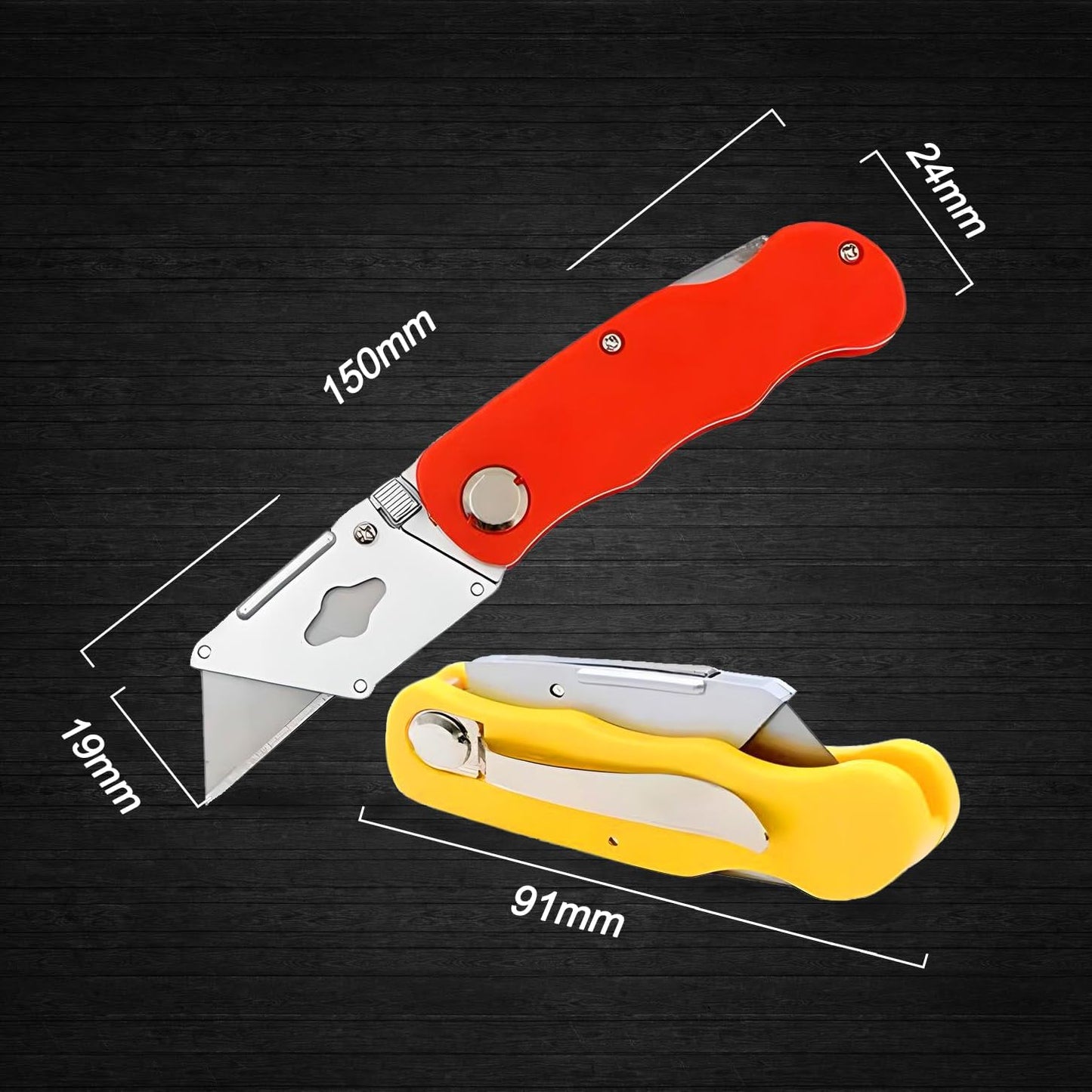 10Pcs Folding utility Knives & 30Pcs Blades Set for Crafts, Heavy Duty Retractable Box Cutters, Exacto Knife, Paper Cutter (Folding Style)