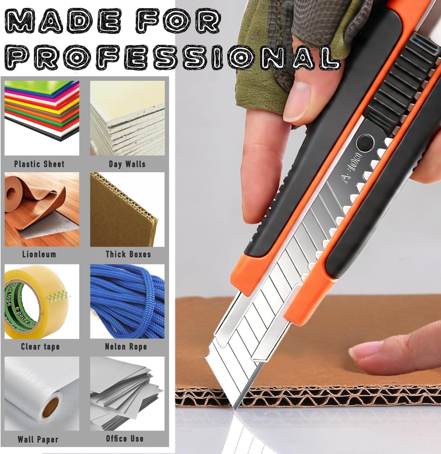 10Pcs Folding utility Knives & 30Pcs Blades Set for Crafts, Heavy Duty Retractable Box Cutters, Exacto Knife, Paper Cutter (Folding Style)