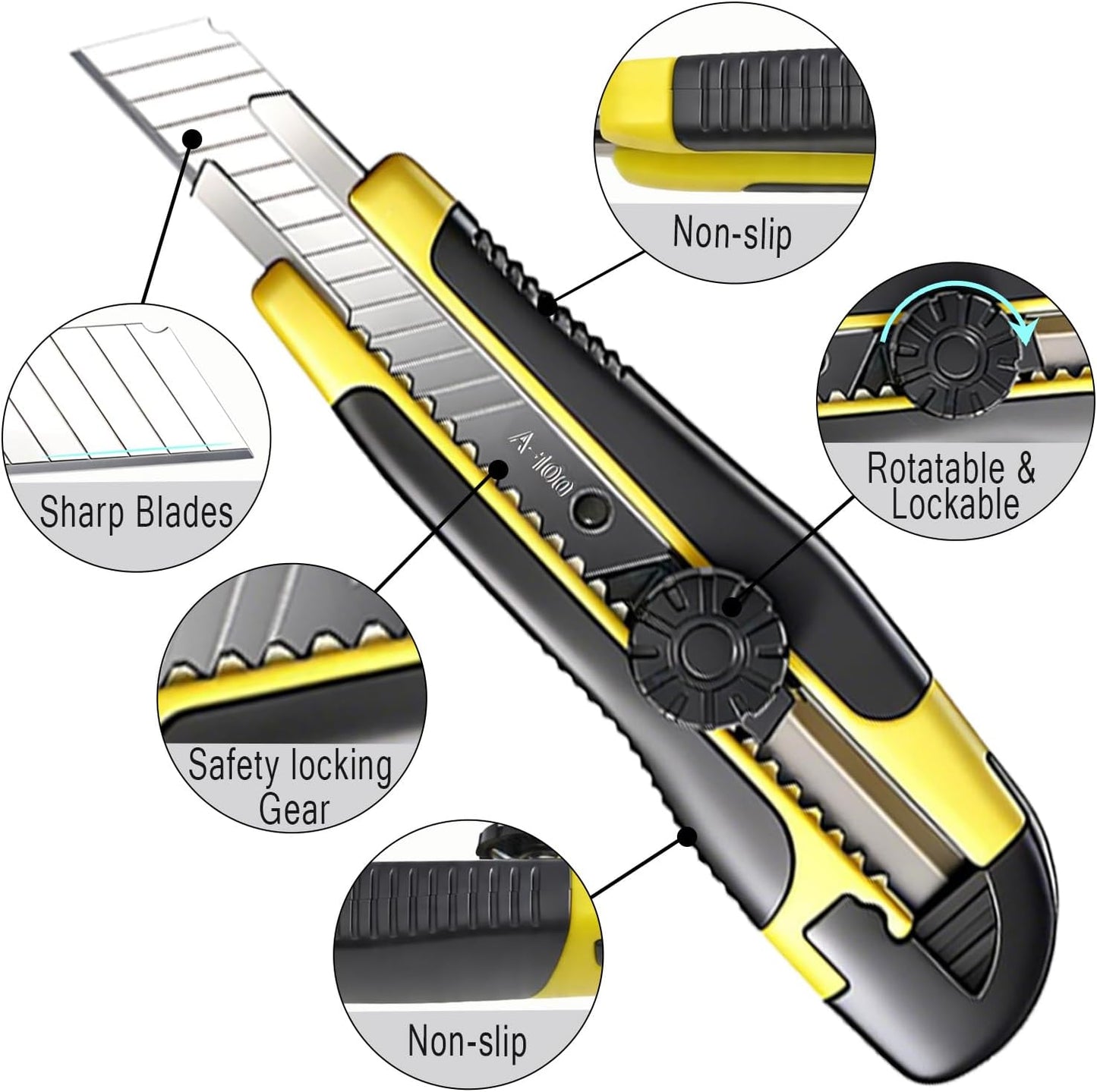 10Pcs Folding utility Knives & 30Pcs Blades Set for Crafts, Heavy Duty Retractable Box Cutters, Exacto Knife, Paper Cutter (Folding Style)