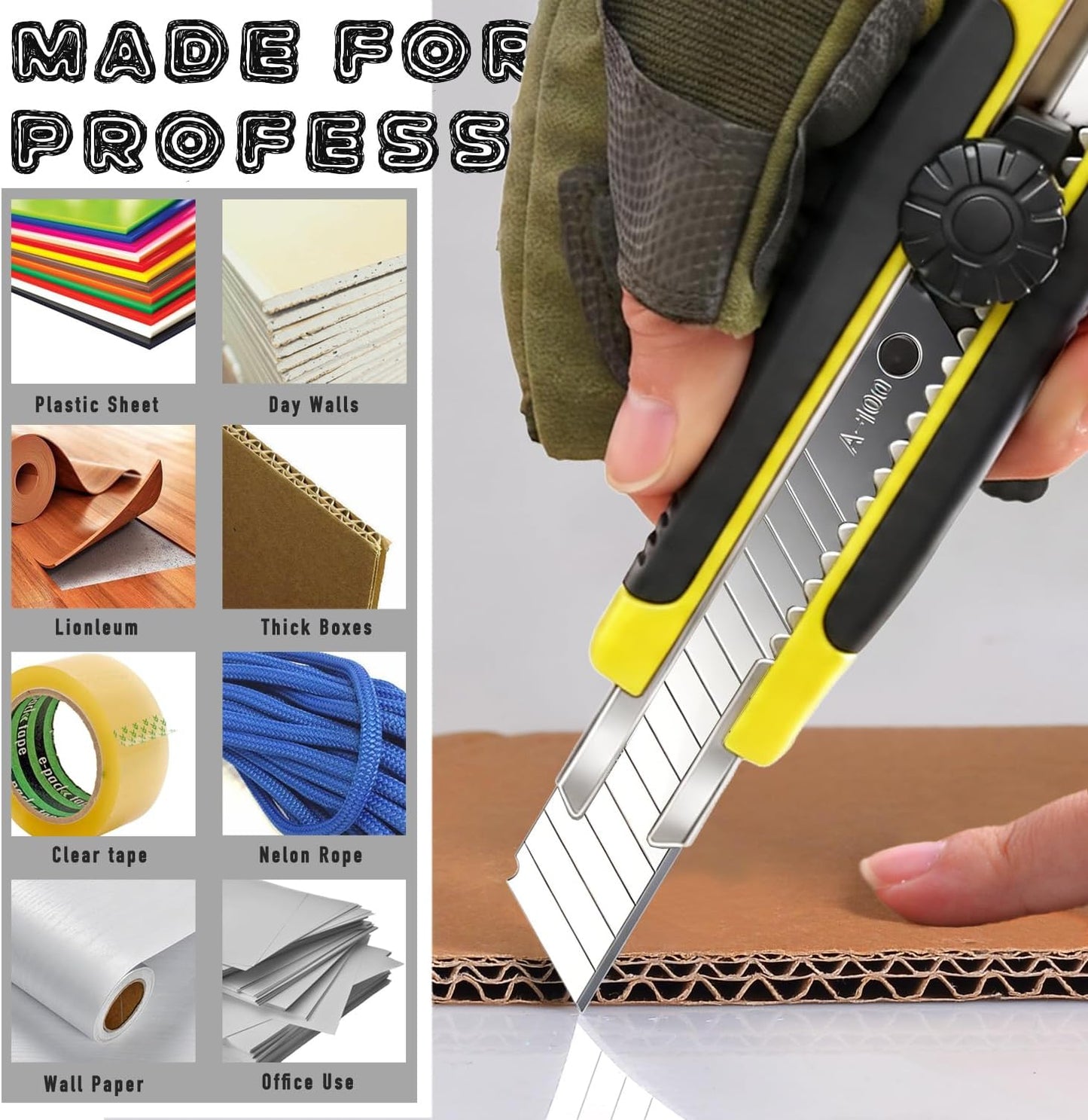 10Pcs Folding utility Knives & 30Pcs Blades Set for Crafts, Heavy Duty Retractable Box Cutters, Exacto Knife, Paper Cutter (Folding Style)
