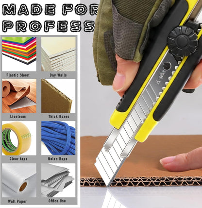 10Pcs Folding utility Knives & 30Pcs Blades Set for Crafts, Heavy Duty Retractable Box Cutters, Exacto Knife, Paper Cutter (Folding Style)