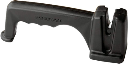 3-Stage Knife Sharpener – Manual Kitchen Knife Sharpener with Diamond, Tungsten & Ceramic Sharpening Slots, Non-Slip Base, Ergonomic Handle, Handheld Knife Sharpening Tool, Black