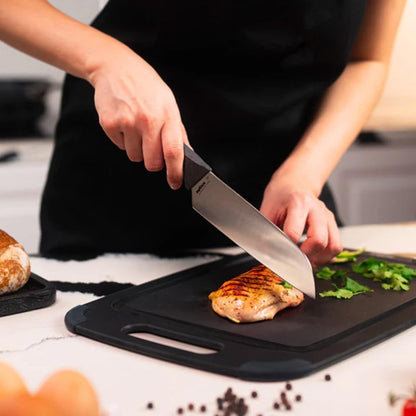 Cheese Knife – Stainless Steel Blade with Non-Stick Holes & Forked Tip for Serving – Cuts Soft, Semi-Soft & Firm Cheeses – Wheat Straw Handle, Dishwasher Safe, 5-Year Guarantee – 5"