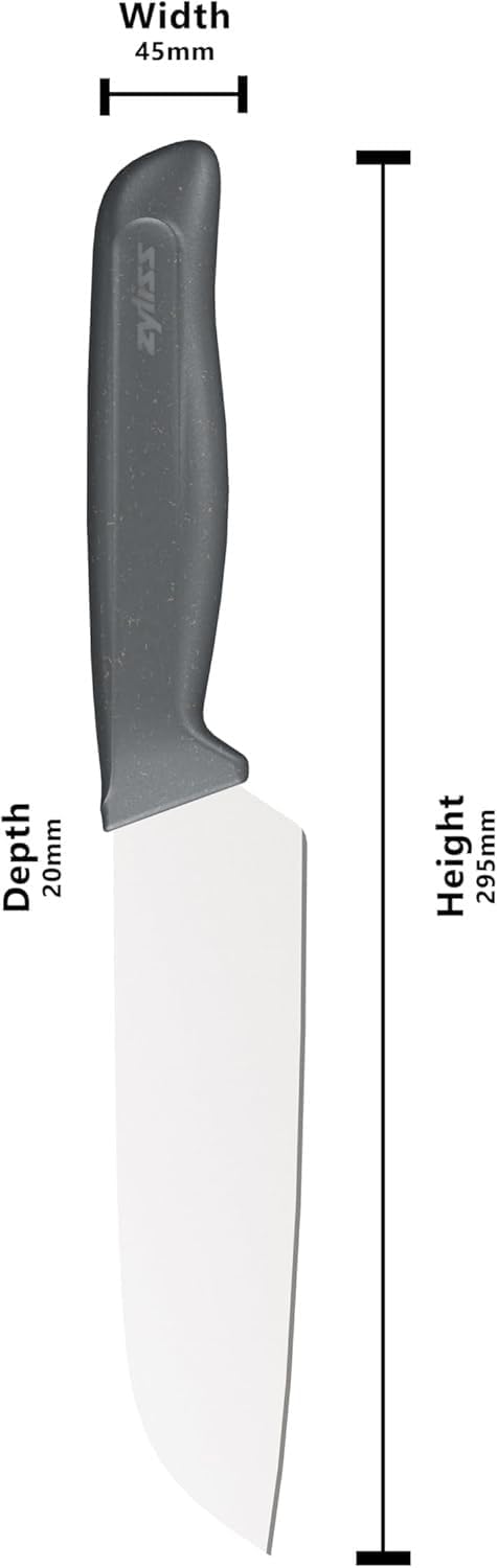 Cheese Knife – Stainless Steel Blade with Non-Stick Holes & Forked Tip for Serving – Cuts Soft, Semi-Soft & Firm Cheeses – Wheat Straw Handle, Dishwasher Safe, 5-Year Guarantee – 5"
