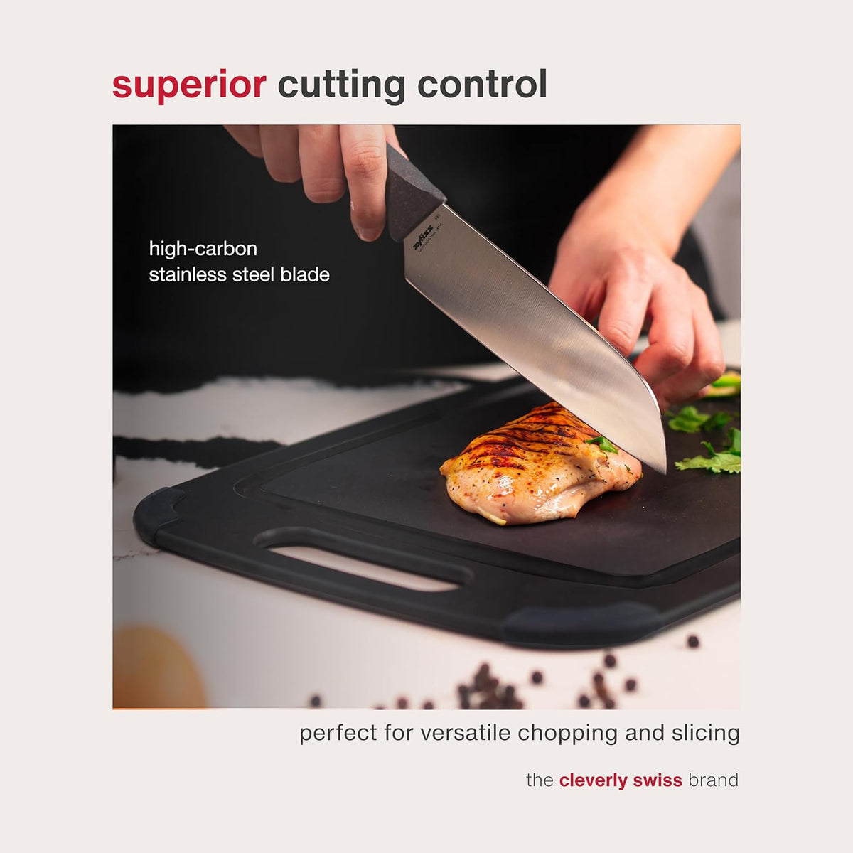 Cheese Knife – Stainless Steel Blade with Non-Stick Holes & Forked Tip for Serving – Cuts Soft, Semi-Soft & Firm Cheeses – Wheat Straw Handle, Dishwasher Safe, 5-Year Guarantee – 5"