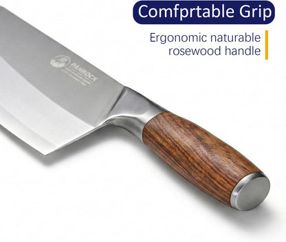 Meat Knife 7 Inch - High Carbon Stainless Steel Meat Cleaver & Slicer - Razor Sharp Kitchen Chopper with Ergonomic Wooden Handle