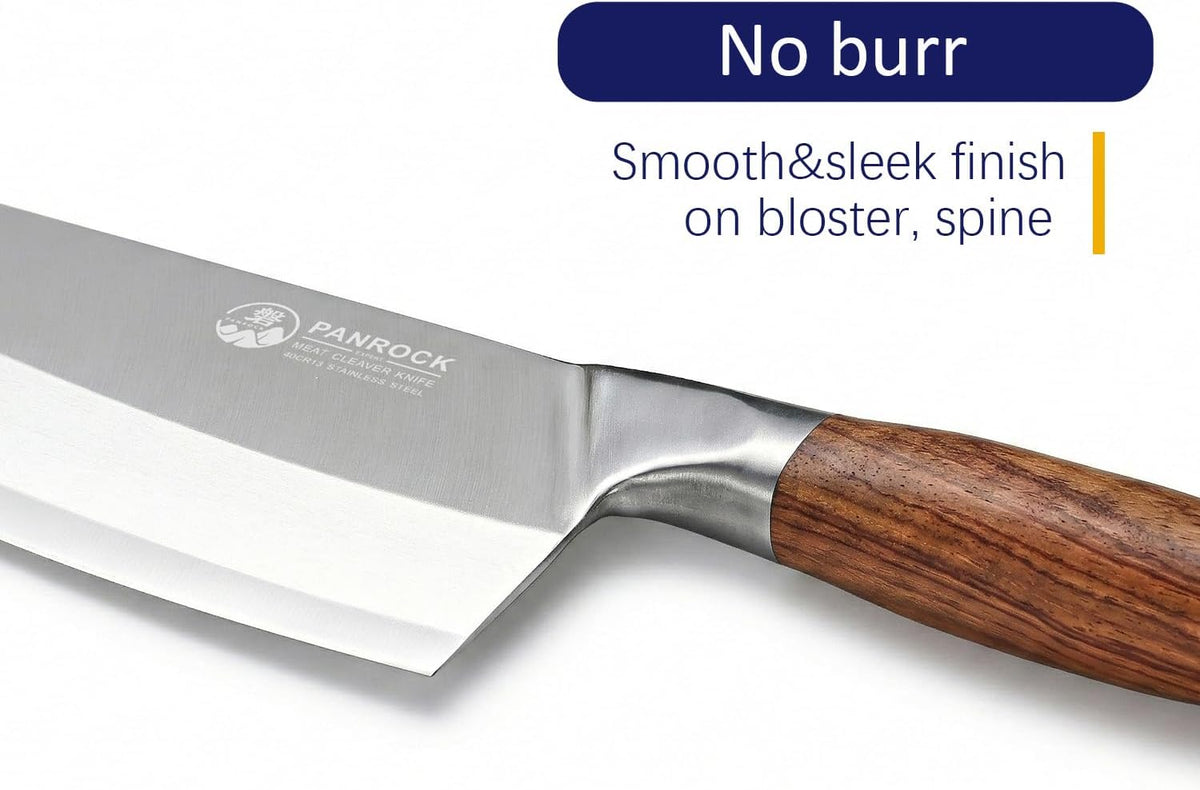 Meat Knife 7 Inch - High Carbon Stainless Steel Meat Cleaver & Slicer - Razor Sharp Kitchen Chopper with Ergonomic Wooden Handle
