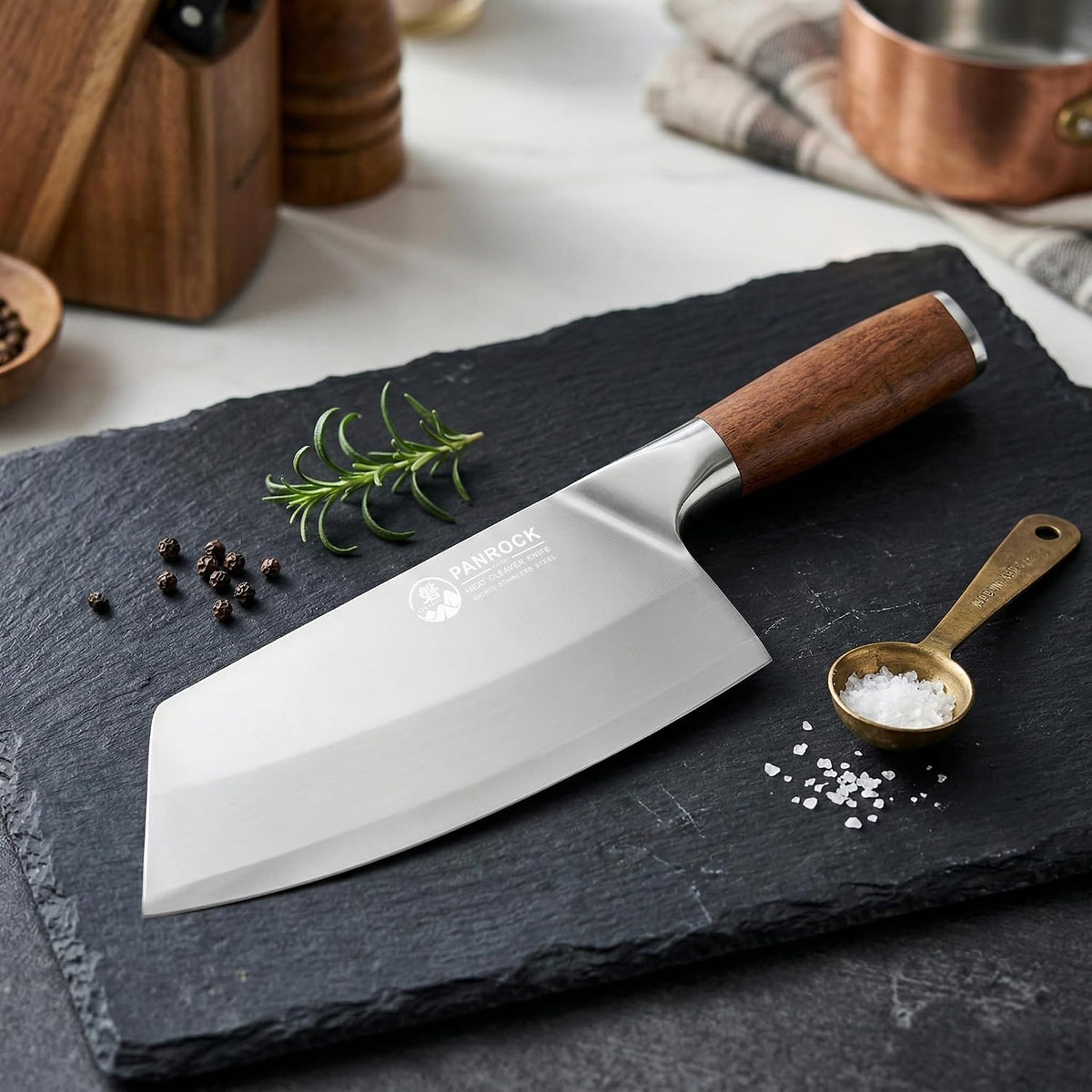 Meat Knife 7 Inch - High Carbon Stainless Steel Meat Cleaver & Slicer - Razor Sharp Kitchen Chopper with Ergonomic Wooden Handle