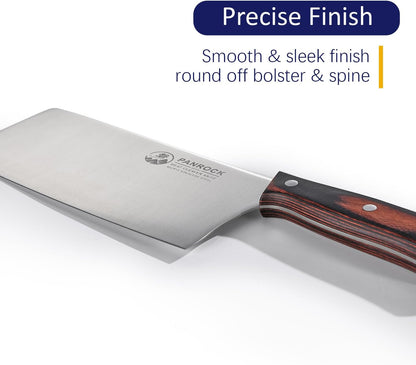Meat Knife 7 Inch - High Carbon Stainless Steel Meat Cleaver & Slicer - Razor Sharp Kitchen Chopper with Ergonomic Wooden Handle