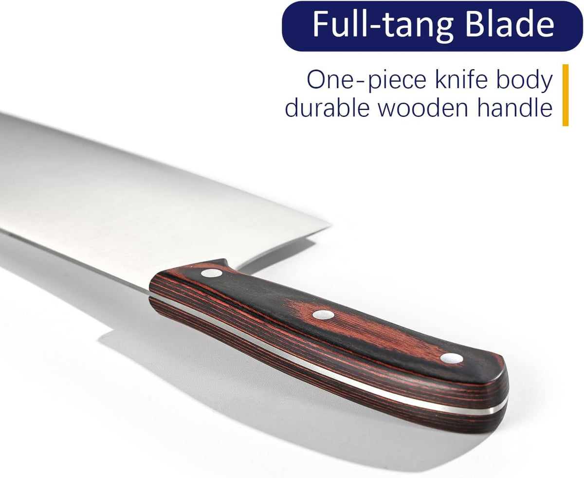 Meat Knife 7 Inch - High Carbon Stainless Steel Meat Cleaver & Slicer - Razor Sharp Kitchen Chopper with Ergonomic Wooden Handle