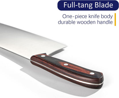 Meat Knife 7 Inch - High Carbon Stainless Steel Meat Cleaver & Slicer - Razor Sharp Kitchen Chopper with Ergonomic Wooden Handle
