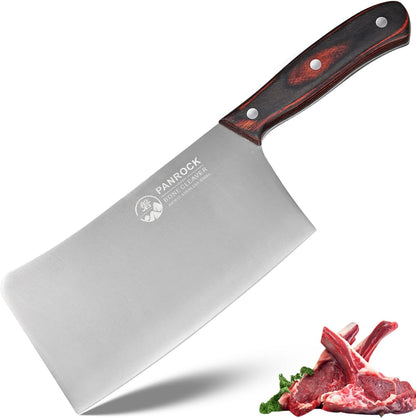 Meat Knife 7 Inch - High Carbon Stainless Steel Meat Cleaver & Slicer - Razor Sharp Kitchen Chopper with Ergonomic Wooden Handle