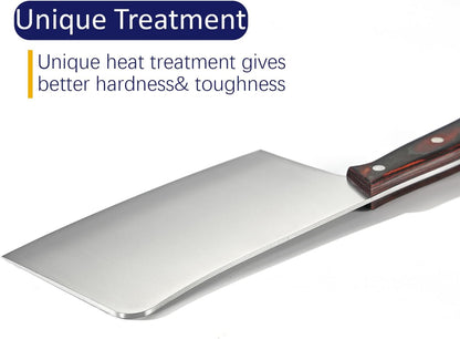 Meat Knife 7 Inch - High Carbon Stainless Steel Meat Cleaver & Slicer - Razor Sharp Kitchen Chopper with Ergonomic Wooden Handle