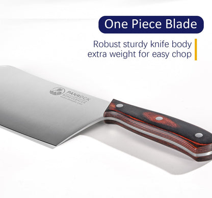 Meat Knife 7 Inch - High Carbon Stainless Steel Meat Cleaver & Slicer - Razor Sharp Kitchen Chopper with Ergonomic Wooden Handle
