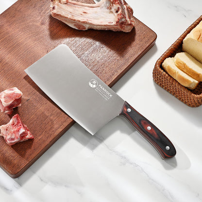 Meat Knife 7 Inch - High Carbon Stainless Steel Meat Cleaver & Slicer - Razor Sharp Kitchen Chopper with Ergonomic Wooden Handle