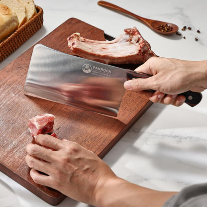 Meat Knife 7 Inch - High Carbon Stainless Steel Meat Cleaver & Slicer - Razor Sharp Kitchen Chopper with Ergonomic Wooden Handle