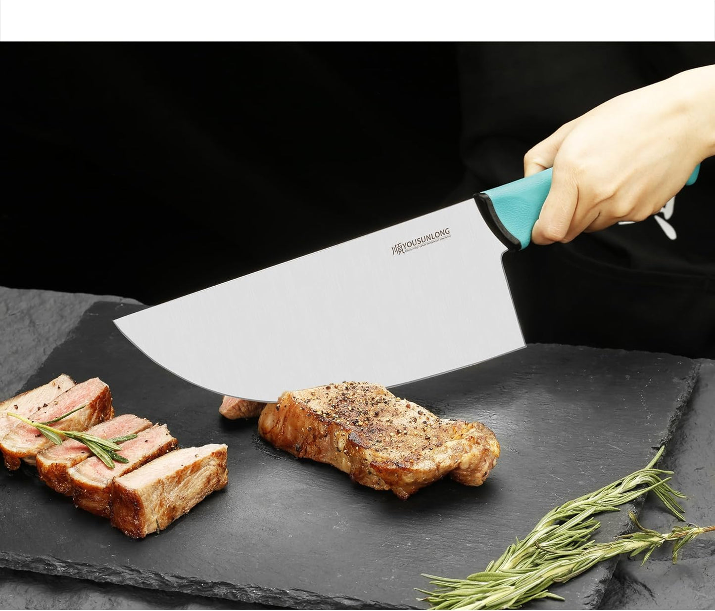 Meat Cleaver Knife - 9 Inch Hybrid Cleaver Butcher Knife - Razor Sharp Premium High Carbon Molybdenum Steel Blade - Ergonomic & Non-slip Handle