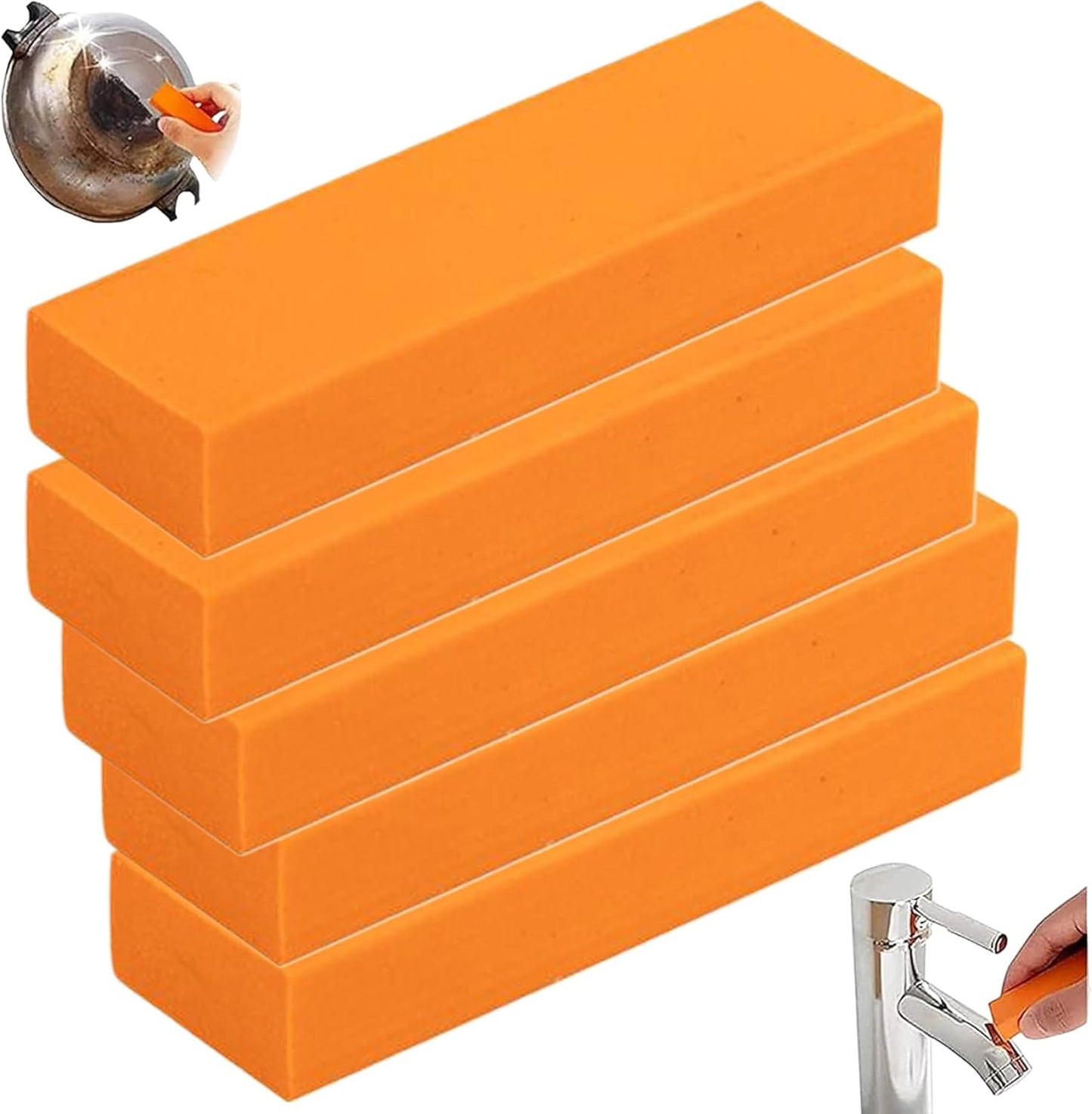 Stainless Steel Scratch Remover Rubber Rust Eraser, 3.2x1x0.5 Inch Stainless Steel Rust Remover, 5PCS Reusable Knife Rust Remover for Kitchen, Bathroom Knife Rust Remover.