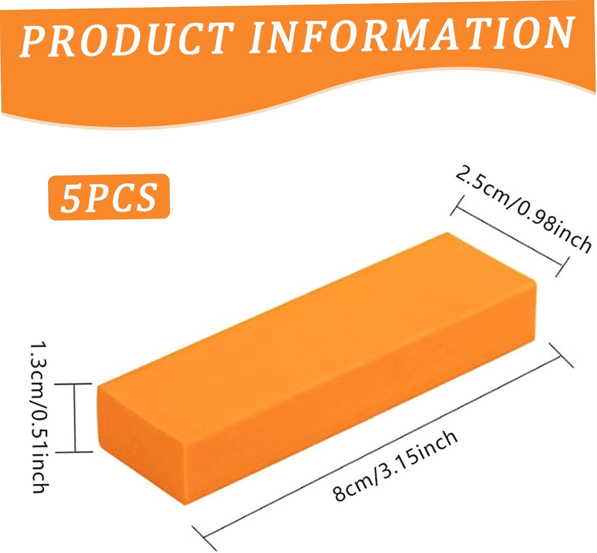 Stainless Steel Scratch Remover Rubber Rust Eraser, 3.2x1x0.5 Inch Stainless Steel Rust Remover, 5PCS Reusable Knife Rust Remover for Kitchen, Bathroom Knife Rust Remover.