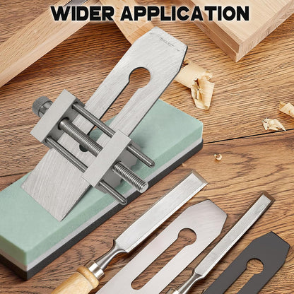 All Metal Honing Guide Adjustable Angle Jig for Chisel and Plane Sharpening | All-metal sharpening clamp, adjustable angle, compatible with 5/32” to 3.46” woodworking chisels and hand planes